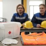 Uso de botiquín en obra de construcción