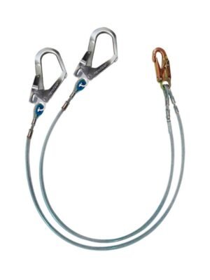 Línea de conexión doble, de cable de acero de 1/4″, longitud 1.80 m, con 1 gancho de 3/4″ y 2 ganchos de 2 1/4″ XF2G Hauk