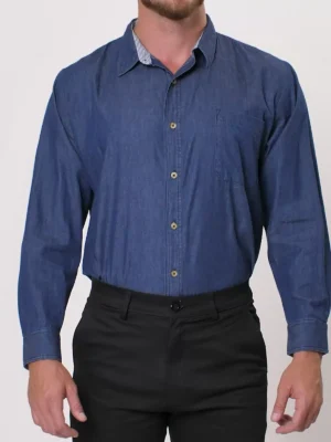 Camisa ligera de mezclilla (4.5 oz) para hombre