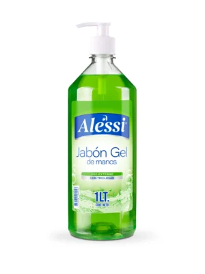 Alessi - Jabón Gel Antibacterial Líquido (1 Lt.) c/ Dispensador (Pack x20 uni.)